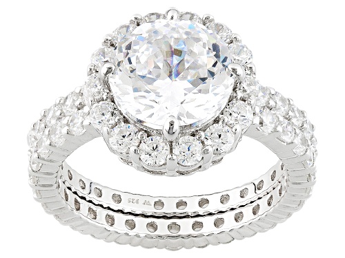 Photo of Pre-Owned Charles Winston For Bella Luce ®8.93ctw White Diamond Simulant Rhodium Over Sterling Ring - Size 11