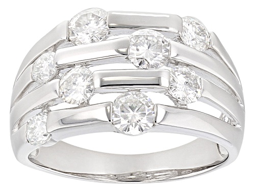 Pre-Owned Moissanite Fire® 2.00ctw Diamond Equivalent Weight Round Platineve™ Ring - Size 6