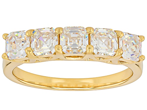 Pre-Owned 2.12ctw Asscher Cut Strontium Titanate 18k Yellow Gold Over Silver 5- - Size 5