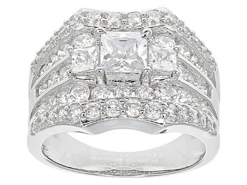 Pre-Owned Bella Luce ® 3.74ctw Diamond Simulant Rhodium Over Sterling Silver Ring (2.28ctw Dew) - Size 10