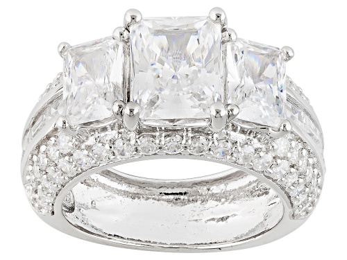 Pre-Owned Bella Luce ® 10.96ctw Rhodium Over Sterling Silver Ring (6.64ctw Dew) - Size 8