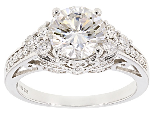 Pre-Owned Moissanite Fire® 3.50ctw Diamond Equivalent Weight Round Platineve™ Ring - Size 10