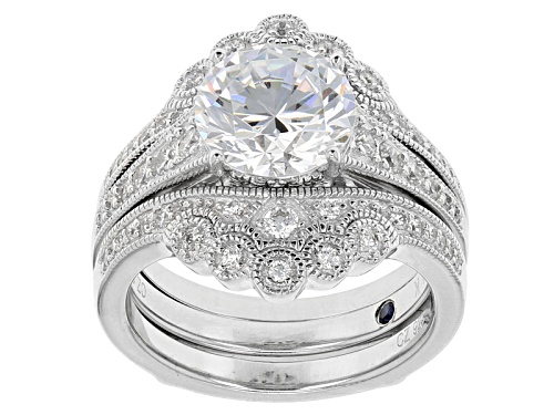 Photo of Pre-Owned Vanna K ™ For Bella Luce ® 5.11ctw Platineve ™ Ring With Guard (3.39ctw Dew) - Size 11