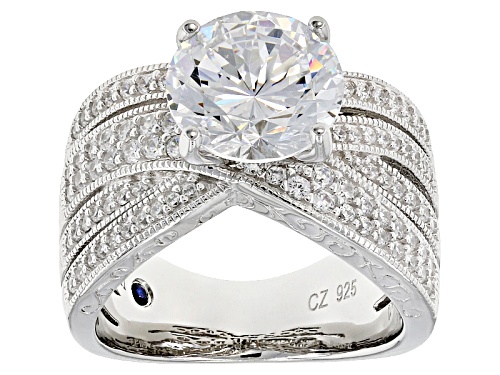 Photo of Pre-Owned Vanna K ™ For Bella Luce ® 7.68ctw Vanna K Cut Diamond Simulant Platineve ™ Ring - Size 12
