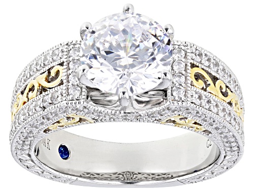 Pre-Owned Vanna K™ For Bella Luce ® Vanna K Cut Diamond Simulant Platineve ™ & Eterno ™ Yellow Ring - Size 10