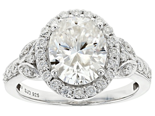 Photo of Pre-Owned MOISSANITE FIRE® 3.58CTW DIAMOND EQUIVALENT WEIGHT OVAL AND ROUND PLATINEVE™ RING - Size 5