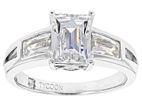 Pre-Owned Tycoon For Bella Luce ® 4.68ctw White Diamond Simulant Platineve ™ Ring(2.40ctw Dew) - Size 11