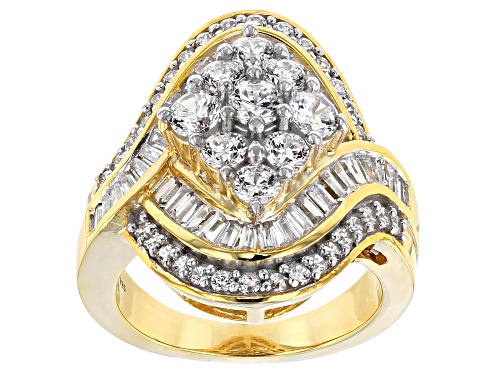 Pre-Owned Bella Luce ® 4.90ctw Diamond Simulant Round Baguette Eterno ™ Yellow Ring (3.37ctw Dew) - Size 5