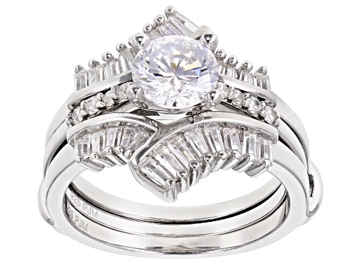 Photo of Pre-Owned Bella Luce ® 2.45ctw Rhodium Over Sterling Silver Ring With Guard - Size 11