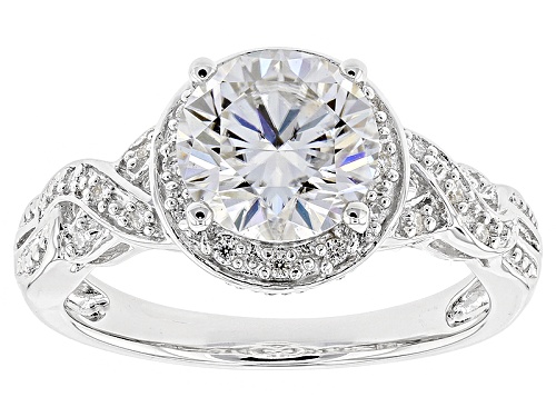 Pre-Owned Moissanite Fire® 2.20ctw Diamond Equivalent Weight Round Platineve™ Ring - Size 11