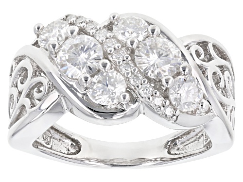 Pre-Owned Moissanite Fire® 1.29ctw Diamond Equivalent Weight Round Platineve™ Ring - Size 7