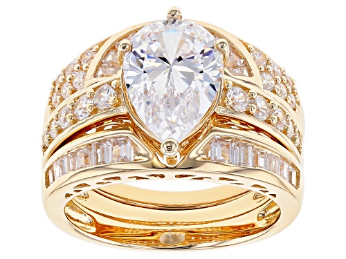 Pre-Owned Bella Luce ® 7.26ctw Diamond Simulant Eterno ™ Yellow Ring With Guards (4.14ctw Dew) - Size 10