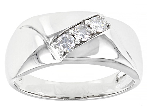 Photo of Pre-Owned MOISSANITE FIRE(R) .39CTW DEW ROUND  PLATINEVE(R) MENS RING - Size 10