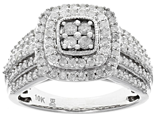 Pre-Owned 1.00ctw Round White Diamond 10k White Gold Ring - Size 10