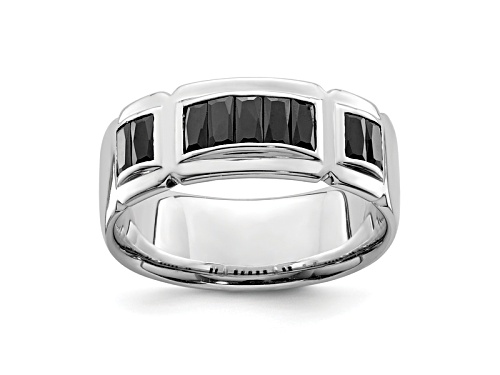 Pre-Owned Bella Luce ® Black Diamond Simulant Rhodium Over Sterling Silver Mens Ring (0.15ctw DEW) - Size 9