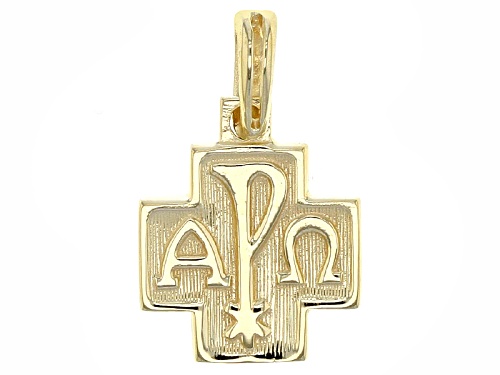 Pre-Owned 10k Yellow Gold Alpha And Omega Cross Pendant