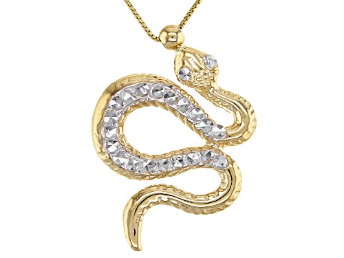 10k Yellow Gold Snake Pendant With Chain