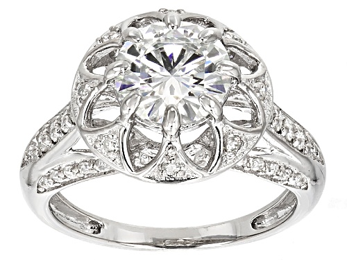 Pre-Owned Moissanite Fire ® 2.48ctw Diamond Equivalent Weight Round Platineve™ Ring - Size 9