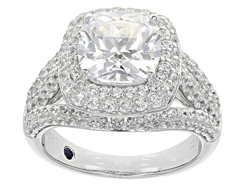 Pre-Owned Vanna K ™ For Bella Luce ® 7.38ctw White Diamond Simulant Platineve ™ Ring (5.87ctw Dew) - Size 11