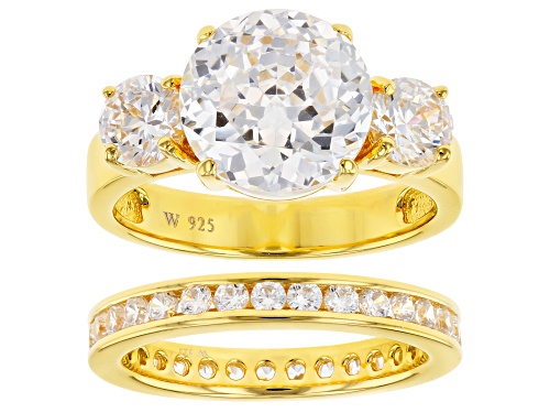 Pre-Owned Charles Winston For Bella Luce ® 9.70ctw Diamond Simulant Eterno ™ Yellow Ring W/Band - Size 12