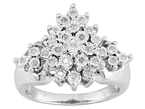 Pre-Owned Monture Diamond Collection™ .20ctw Round Diamond Rhodium Over ...