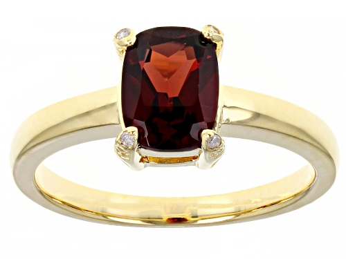 Photo of 1.70ct Vermelho Garnet™ With 0.02ctw White Diamond Accent 18k Yellow Gold Over Silver Ring - Size 6