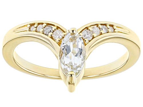 0.54ct White Topaz With 0.08ctw White Diamond 18k Yellow Gold Over Sterling Silver Ring - Size 6