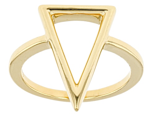 18k Yellow Gold Over Sterling Silver Triangle Ring - Size 8