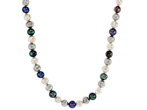8mm Multi-Color Cultured Freshwater Pearl 34 Inch Endless Strand Necklace - Size 34