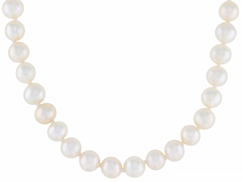 6.5mm White Cultured Freshwater Pearl Sterling Silver 18 Inch Necklace - Size 18