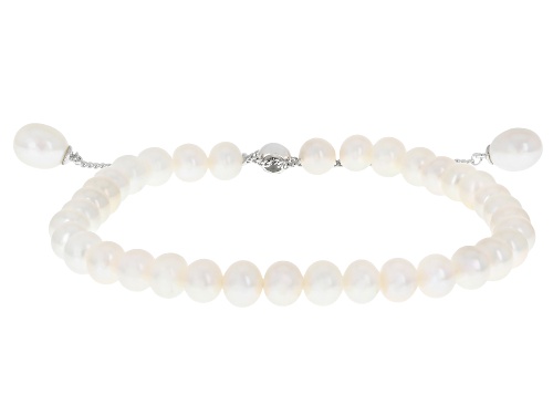 5mm White Cultured Freshwater Pearl Sterling Silver Bracelet