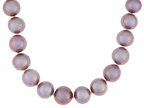 Genusis™ 9.5-11mm Purple Cultured Freshwater Pearl Rhodium Over Sterling Silver 20 Inch Necklace - Size 20