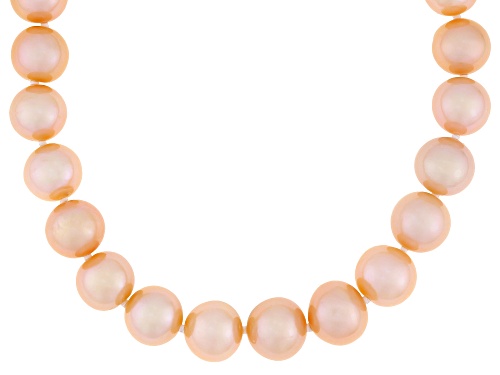 Genusis™ 9.5-10.5mm Peach Cultured Freshwater Pearl Rhodium Over Sterling Silver 20 Inch Necklace - Size 20