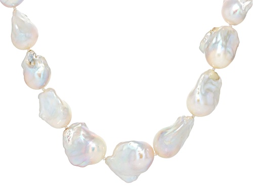 Genusis ™ 13-16mm White Cultured Freshwater Pearl Sterling Silver 18 Inch Strand Necklace - Size 18
