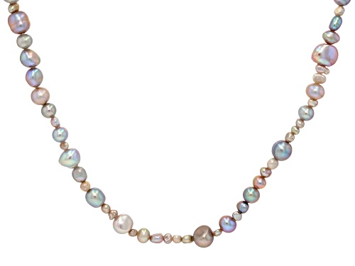 3-8mm Platinum Cultured Freshwater Pearl 36 Inch Endless Strand - Size 36