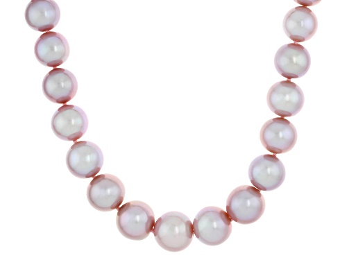 10-13mm Cultured Kasumiga Pearl Rhodium Over Sterling Silver 18 Inch Strand Necklace - Size 18
