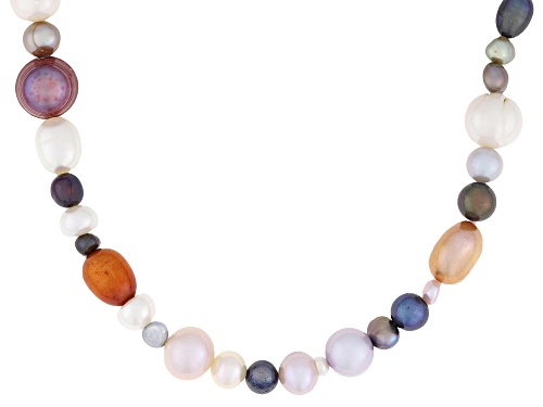 4-8mm Multi-Color Cultured Freshwater Pearl 64 Inch Endless Strand Necklace - Size 64