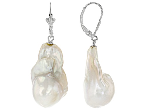Genusis™ 13-16mm White Cultured Freshwater Pearl Sterling Silver Earrings