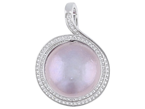 Genusis™ 16-18mm Lavender Cultured Freshwater Pearl With Topaz Rhodium Over Silver Enhancer