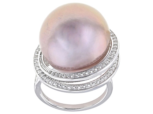 Genusis™ 16-18mm Lavender Cultured Freshwater Pearl With Topaz Rhodium Over Sterling Silver Ring - Size 9