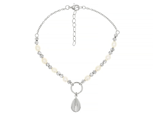 4mm White Cultured Freshwater Bitsy Pearl Sterling Silver Bracelet