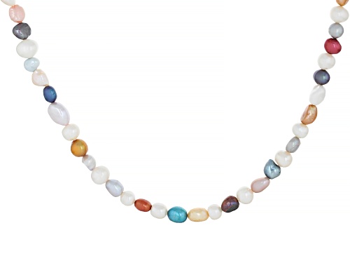 4-8mm Multi-Color Cultured Freshwater Pearl 60 Inch Endless Strand Necklace - Size 60