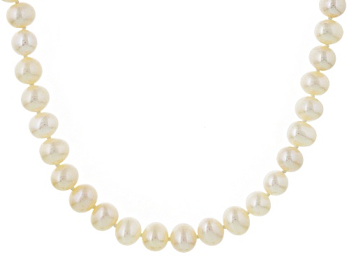 11-12mm White Cultured Freshwater Pearl Rhodium Over Sterling Silver Strand Necklace - Size 20
