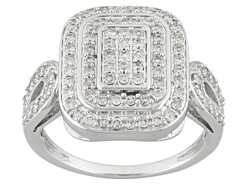 .63ctw Round White Diamond 10k White Gold Ring - Size 8
