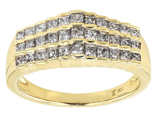1.00ctw Princess Cut Diamond 10k Yellow Gold Ring - Size 6