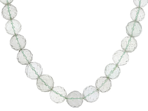 Green Prasiolite Rhodium Over Sterling Silver Necklace - Size 20