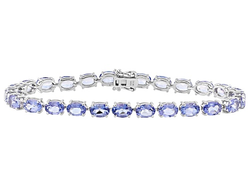 20.25ctw Butterfly Blue Topaz Rhodium Over Sterling Silver Bracelet - Size 7.25