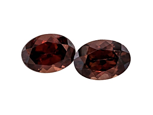Tanzanian Red Zircon Matched Pair Of Avg 2.00ctw 7x5mm Oval