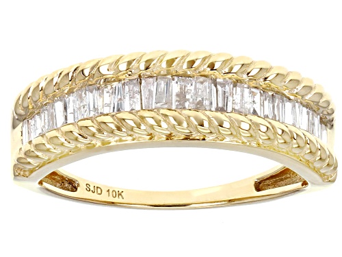 Photo of 0.40ctw Baguette White Diamond 10k Yellow Gold Band Ring - Size 6