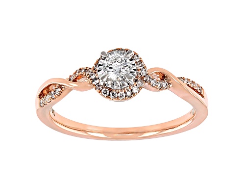 0.25ctw Round White Diamond 10k Rose Gold Promise Ring - Size 7